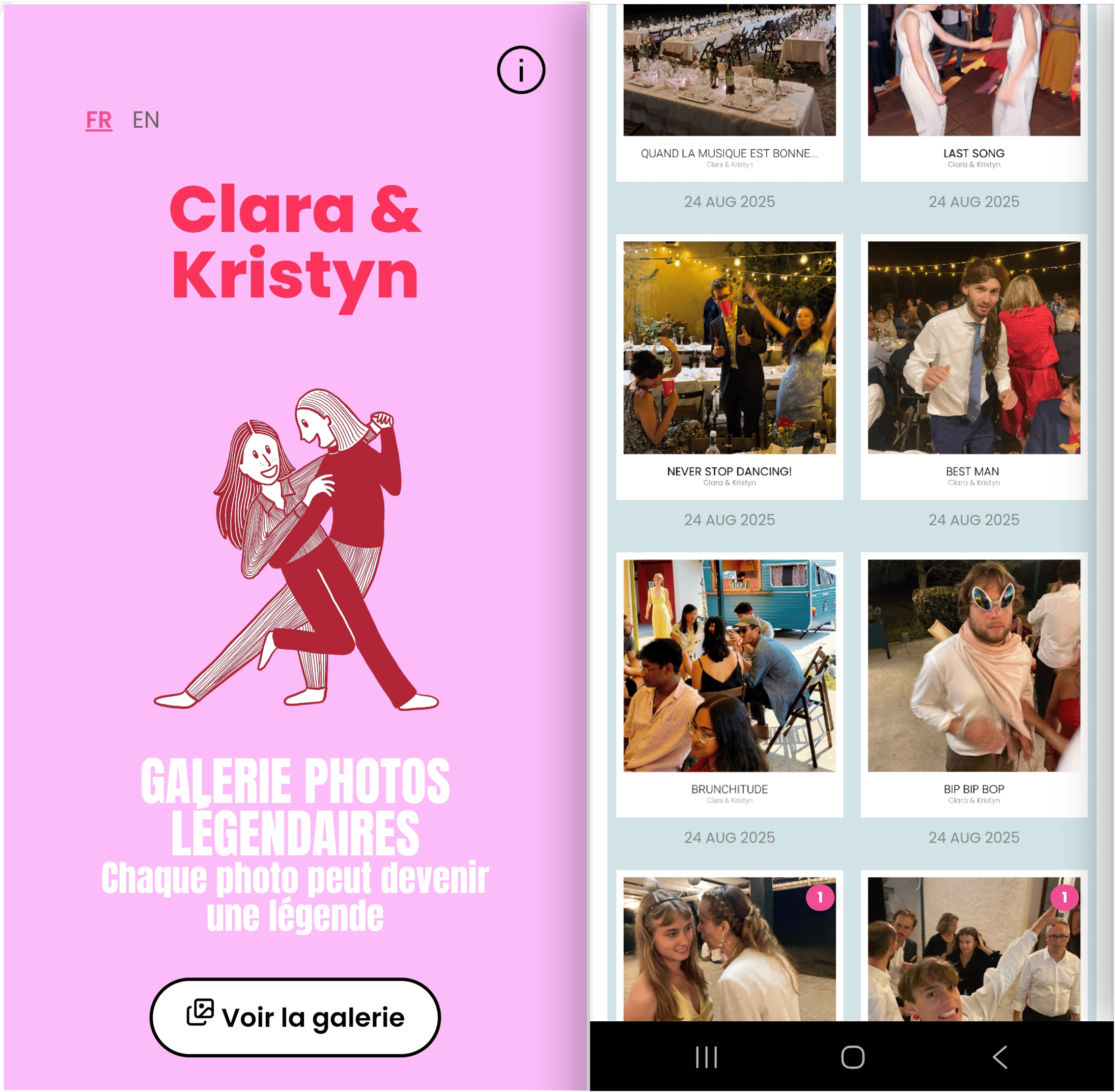 Galerie partagée de mariage